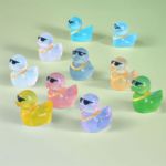 彩色夜光金链子社会鸭 DIY微景观园艺小摆件鱼缸配件车载摆件批发