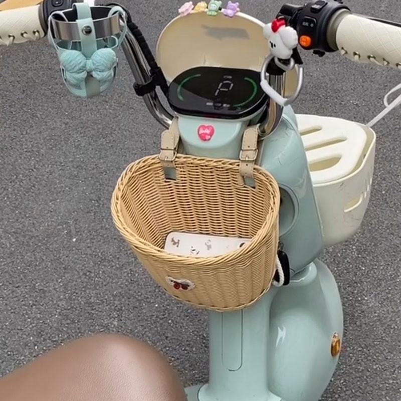 *電気自動車吊り下げバッグ、フロント籐バスケット、バッテリーカー、自転車、ユニバーサル多機能収納バスケット|undefined