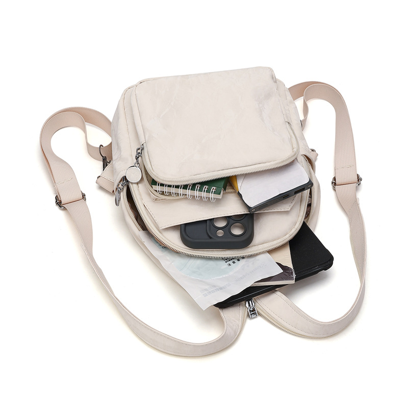Mochila coreana casual simple, moda multifuncional, bolso de pecho de mujer, gran capacidad, multicapa, mochila de hombro.