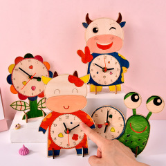創意DIY手工制材料包鐘錶模型小學生認識時間時鐘教具科技小製作