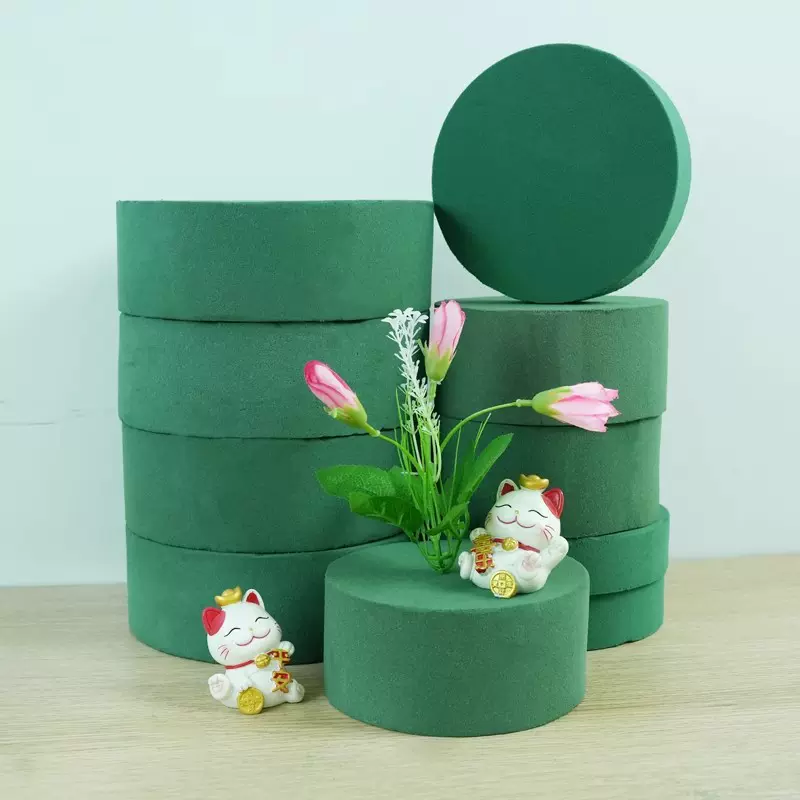 圆形鲜花泥插花福桶抱抱桶蛋糕干花泥工厂批发圆柱高品质包花底座