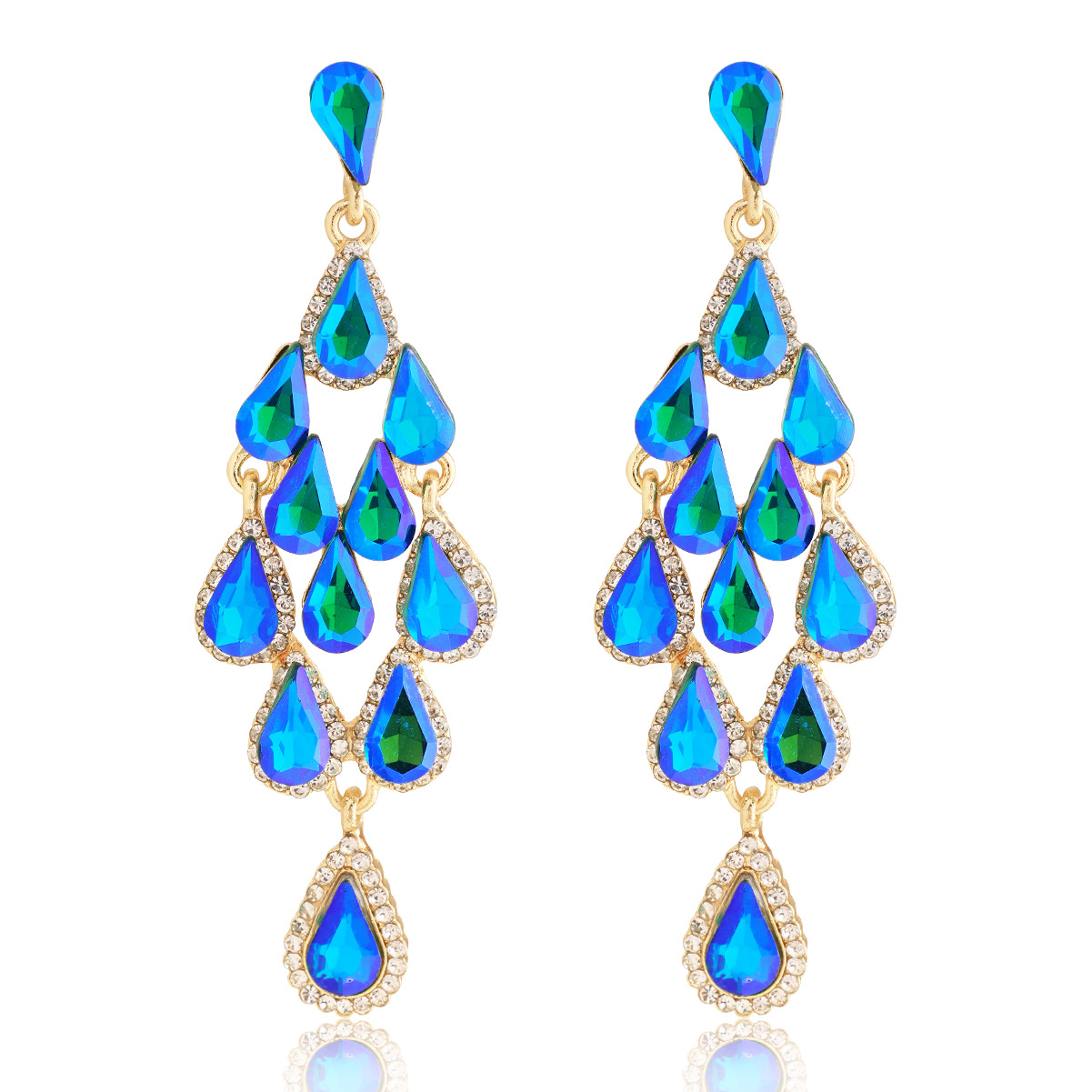 30g Weight Alloy Ear Needle Material Rhinestones Inlay Material Drop Earrings Classification 1 Pair Quantity Holiday, Daily Occasion Alloy Material Rhombus Pattern Spring&Summer Season Women's Gender Inlay Design Vacation, Classic Style Style 1 Pair Vacation Classic Style Rhombus Inlay Alloy Rhinestones Drop Earrings 12