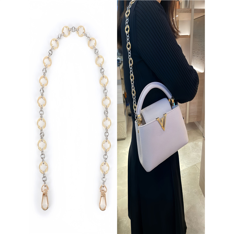 Suitable for Lv Capucines Floral Pattern Color Matching Chain Shoulder Strap Modification Capucines Crossbody Bag Armpit Chain Suitable for Lv Capucines Floral Pattern Color Matching Chain Shoulder Strap Modification Capucines Crossbody Bag Armpit Chain