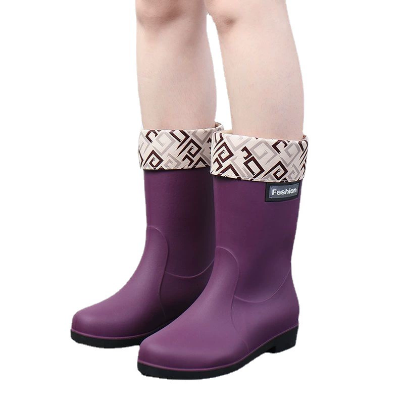 Дождевики для женщин нового стиля mid-calf дождевики для женщин взрослый стиль модная верхняя одежда корейский стиль водонепроницаемые обувь с противоскользящей толстой подошвой чехлы для обуви оптом
