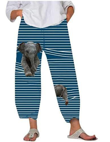 Lino de bambú 2023 nueva primavera suelta moda Impresión digital directa la fábrica pantalones casuales verano