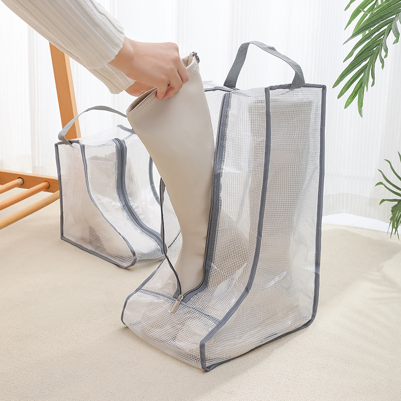 Bolsa de almacenamiento de botas tridimensionales transparentes que cambian la temporada botas cortas a prueba de polvo bolsa a prueba de humedad zapatos cubierta protectora bolsa de zapatos para el hogar image 5