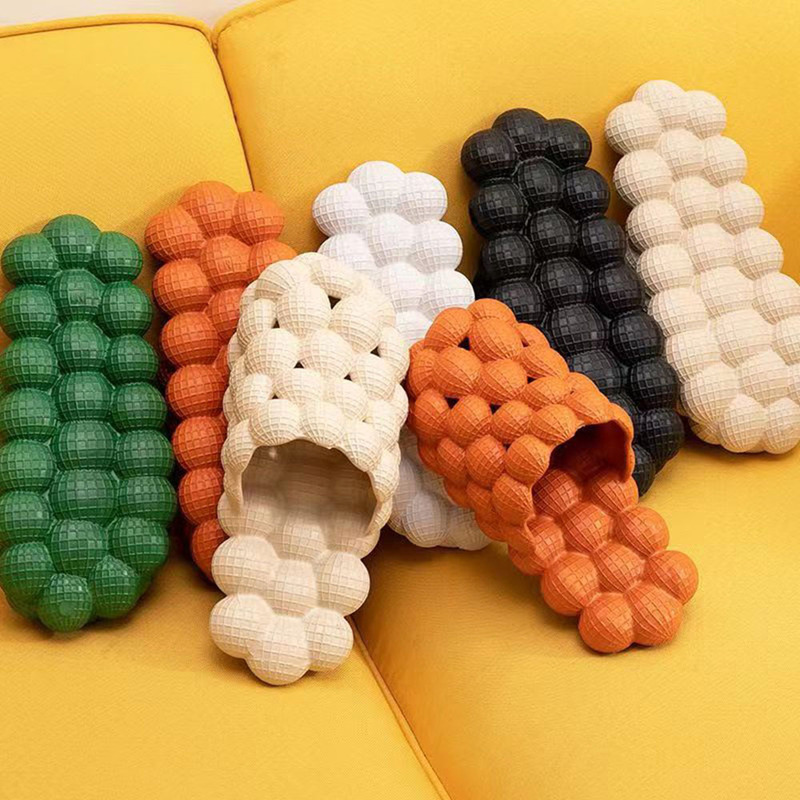Thick-Soled Lychee Slippers for Men and Women, Summer Personalized Bubble Slippers, Fashionable Slippers That Feel Like Stepping on Shit, Internet Celebrity Home Couple Slippers