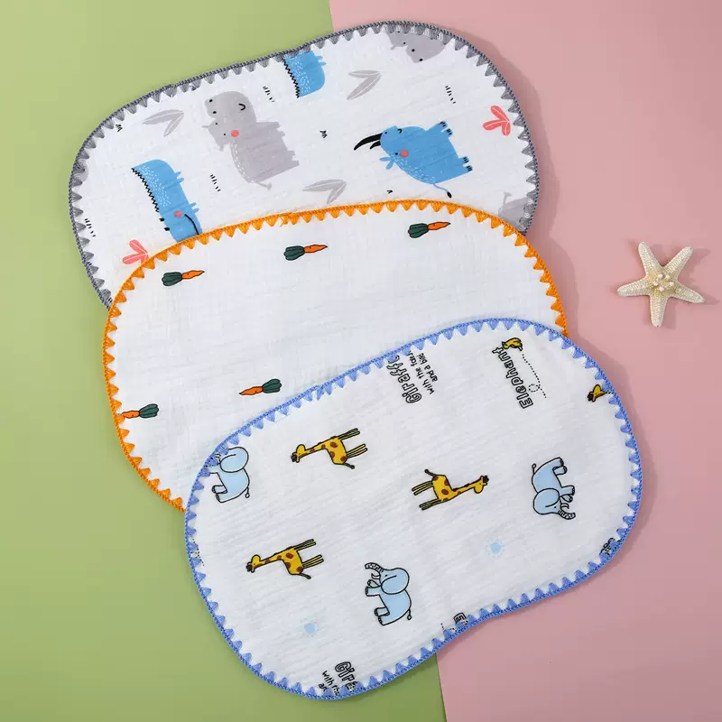 批发新生儿十层平枕云片枕头宝宝防吐奶枕巾透气印花新生儿枕头