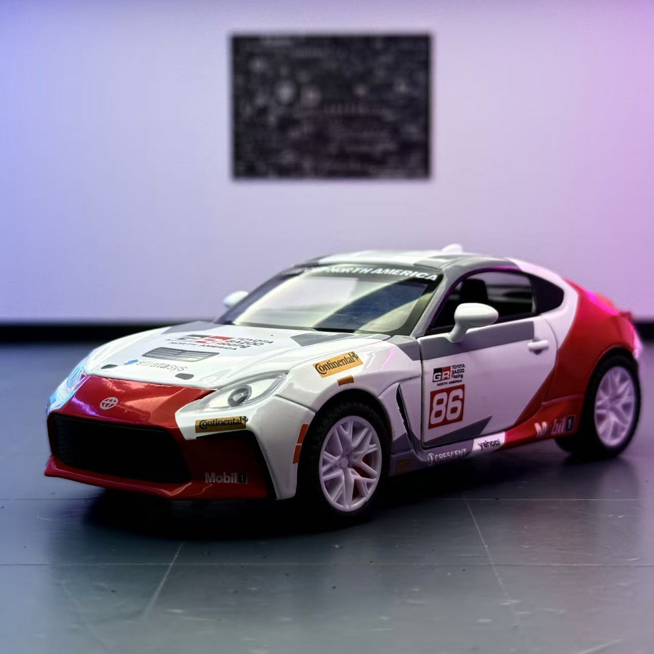 Modelo de coche Lijiaxin 1:32 Fengtian GR86 decoración de modelo de coche de aleación con sonido y luz, juguetes para niños al por mayor