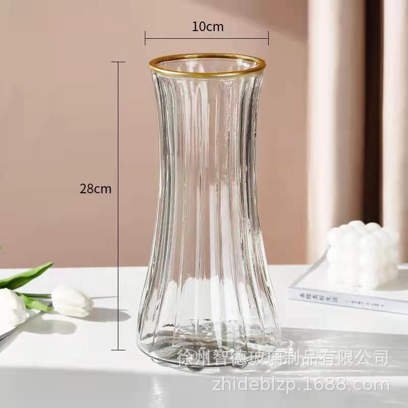 Luz al por mayor lujo creativo oro florero flores arreglo floral Rosa bambú rico rábano verde hidropónico decoración de escritorio