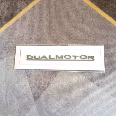 Car logo, Tesla car emblem, suitable for - standard-high-end-bright-black-dualmotor-black-and-red-line