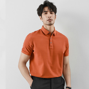 Solona Cool Short-sleeved Polo Shirt Men's Business Light Luxury Summer Ice Silk Solid Color Men's Wear T-Shirt 5A Antibacterial