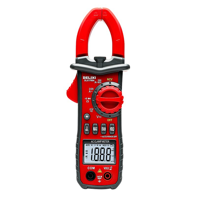 Цифровой мультиметр-клещи Delixi 1708A, полностью автоматический, для измерения напряжения переменного/постоянного тока, оптовая продажа