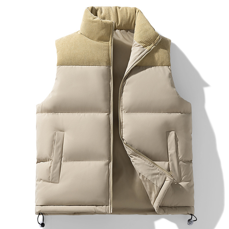 Cross-Border Autumn and Winter down Cotton Vest Men's Thickened Vest Jacket Unisex Couple Loose Puffer Jacket Cotton Coat