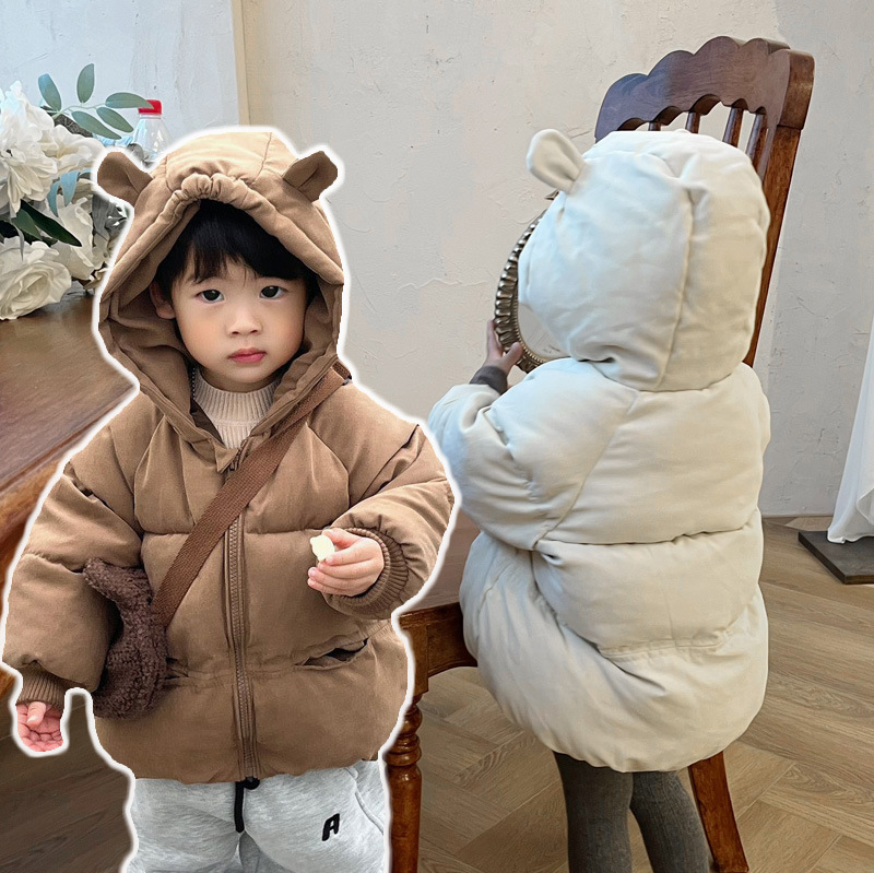 儿童棉服2025冬季新款中小童棉衣外套男童面包服韩版女童连帽棉袄