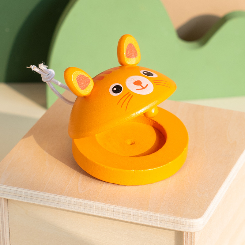 Weiweihu Niños Animales de madera castañuelas Orff Percusión Música para bebés Iluminación Juguetes de educación temprana Montessori