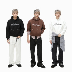 MTLCLOTHES男装|美式复古字母印花纯色简约风连帽日常通勤卫衣潮