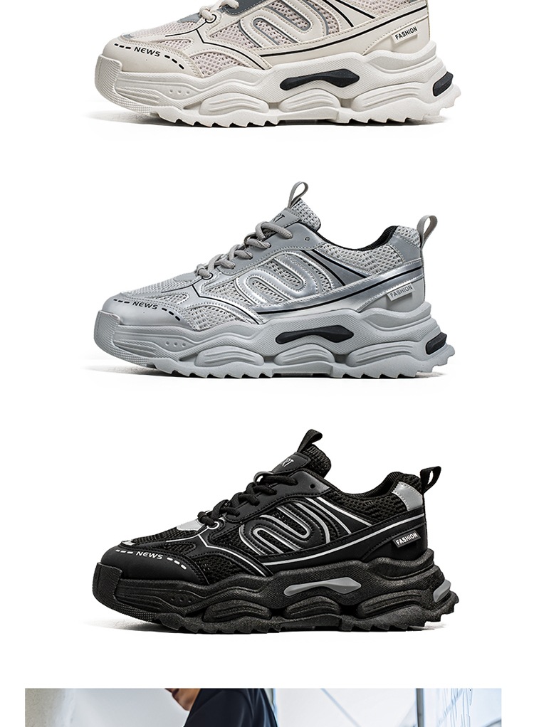 Scarpe estive sportive e casual da uomo, riflettenti 3M, personalizzate, versatili, con suola spessa, alla moda, con rialzo in altezza._voghion.com