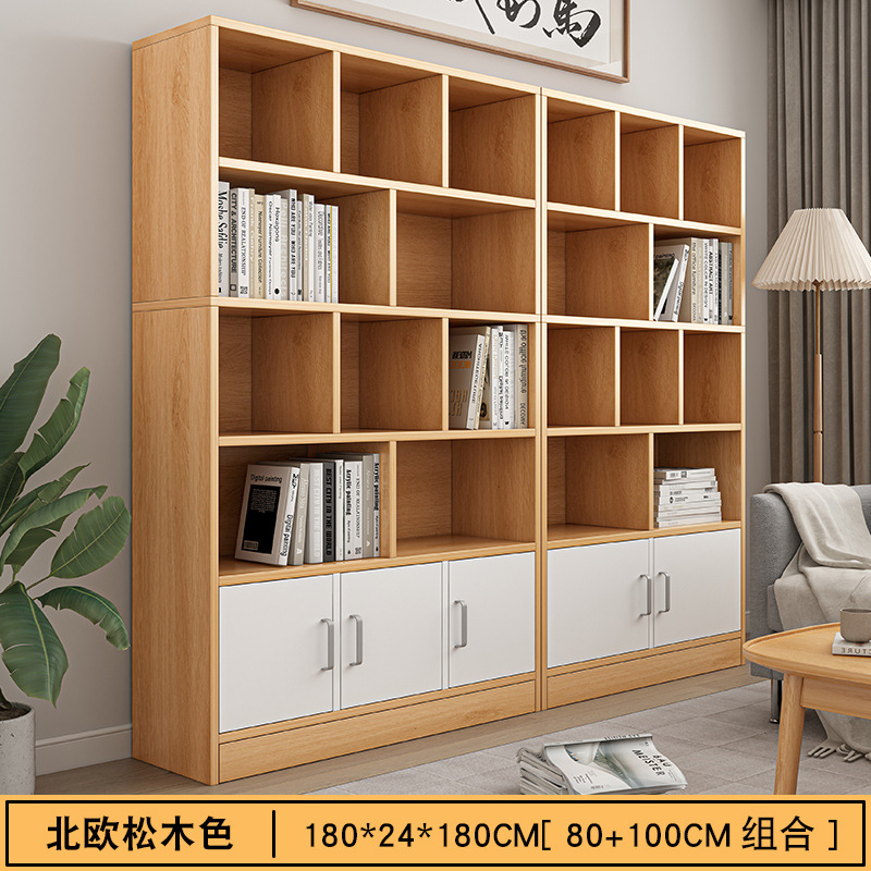 Estante de libros simple contra la pared sala de estar de oficinas multicapa almacenamiento de exhibición estante doméstico estante de libros de piso para estudiantes