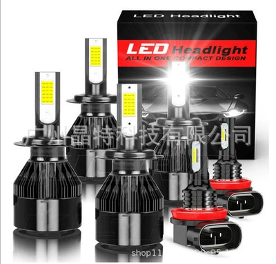 near beam modified headlight, Ön faralar - c6-black-pack-of-6-h7h7h11