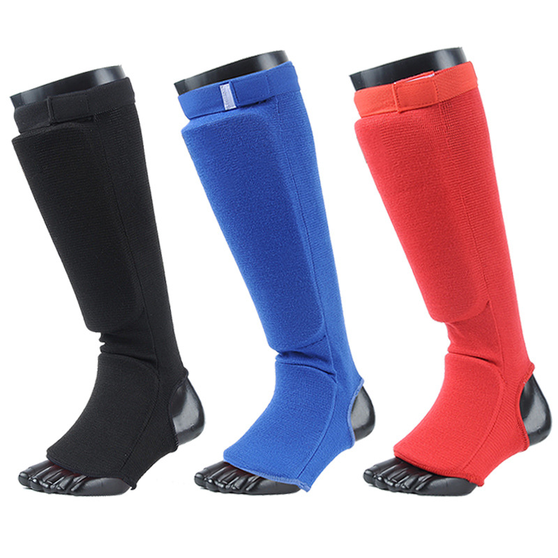 Boxing Leg Protectors Shin Protectors Sanda Leg Protectors Muay Thai Leg Protectors Shank Protectors with Foot Protectors Children's Sanda Boxing Protectors