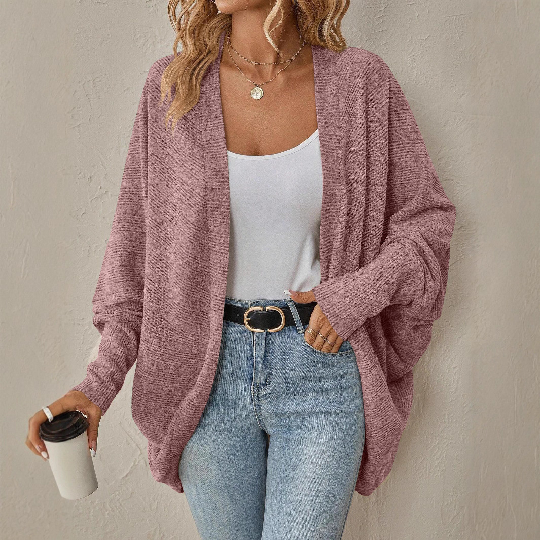 Oversized V-hals vest voor dames - Lange gebreide Coatigan (7 seizoenskleuren, S-XXL)_voghion.com