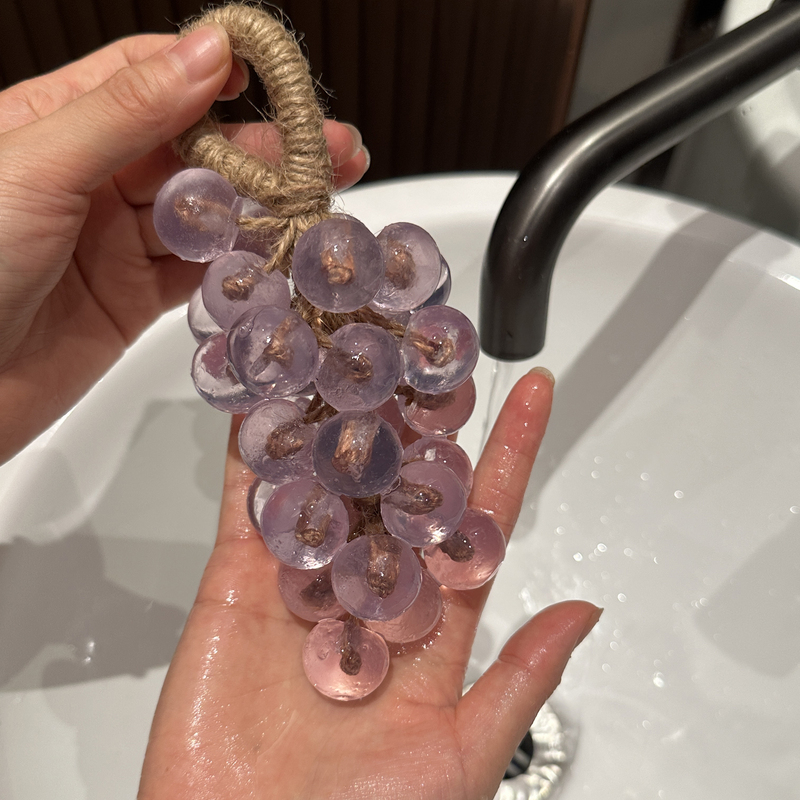 跨境水晶葡萄香皂葡萄串手工皂精油皂洗澡洗手持久留香仿水果肥皂|undefined