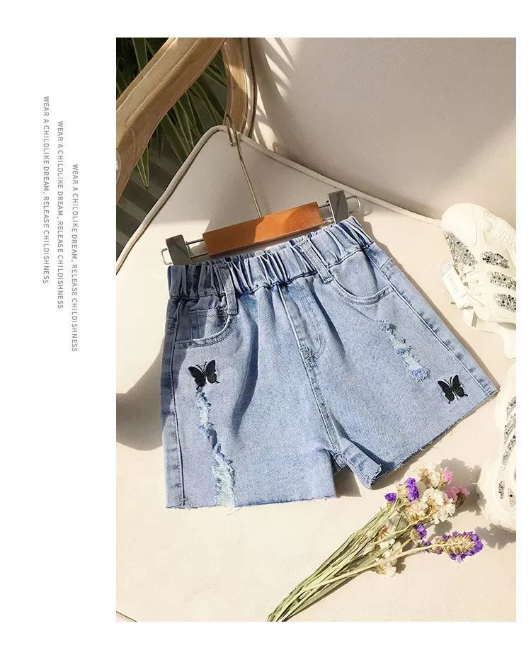 Moda coreana denim shorts para meninas, jeans