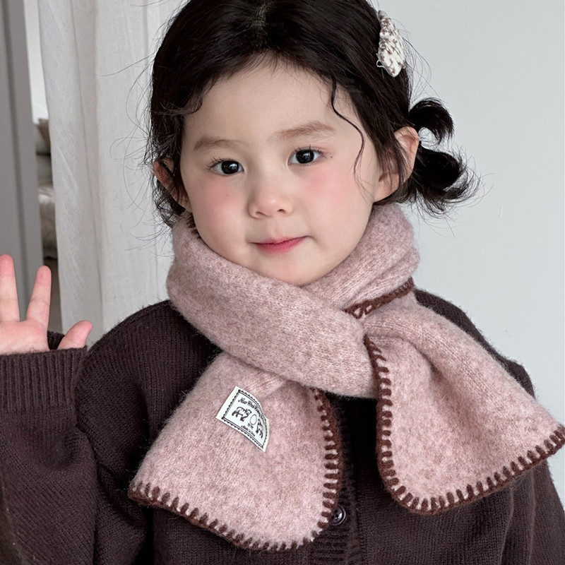 金泰羊毛针织围巾女童秋冬季2025儿童氛围感百搭保暖软糯护颈围脖