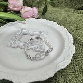 【爆款热卖】极简ins风天然淡水巴洛克珍珠手链女