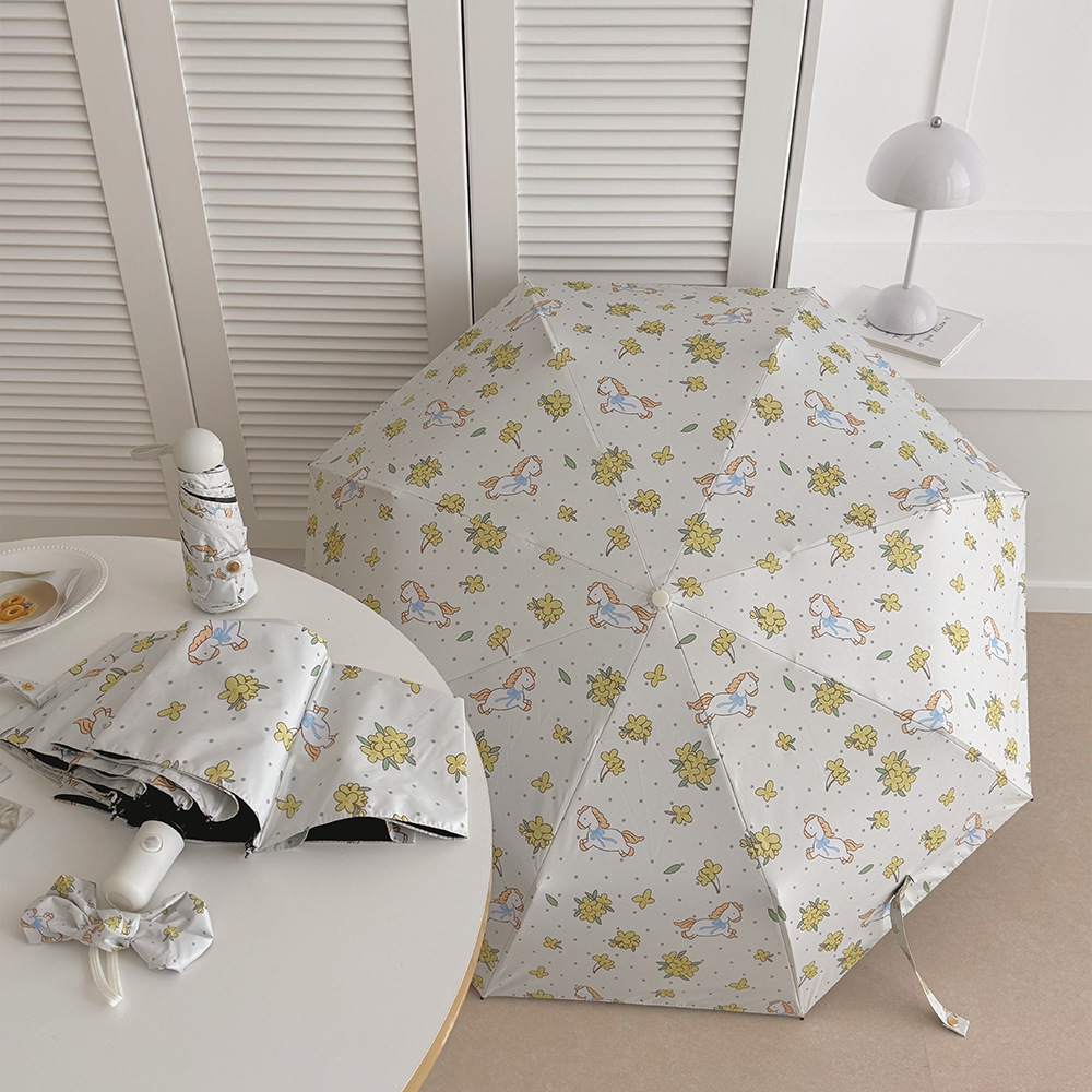 Automatischer Blumen Regenschirm Für Damen Als Sonnenschutz_voghion.com