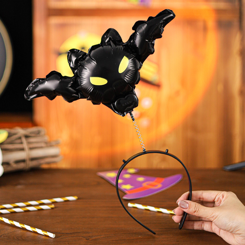 Duoyang 新製品クリエイティブハロウィンスプリングバルーンヘッドバンド面白いゴーストカボチャ装飾 [個別包装]|undefined
