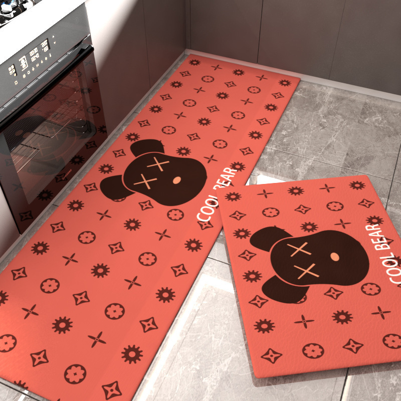 Emma Bear-Cool [방수 및 방유 가죽 PU 바닥 매트]