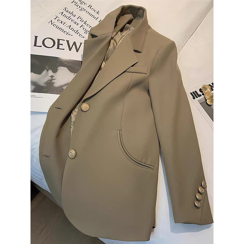 In-Stock Manufacturer Wholesale Coffee-Colored Blazer for Women, High-End and Elegant S-Style Casual Blazer Top