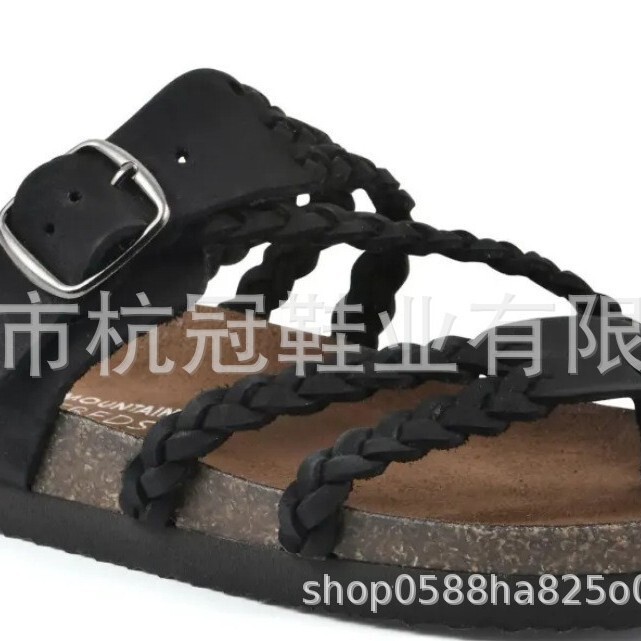 2026 New European and American Style Woven Flat Sandals for Women, Summer Slip-On Roman Sandals for Outdoor Wear 2026 New European and American Style Woven Flat Sandals for Women, Summer Slip-On Roman Sandals for Outdoor Wear