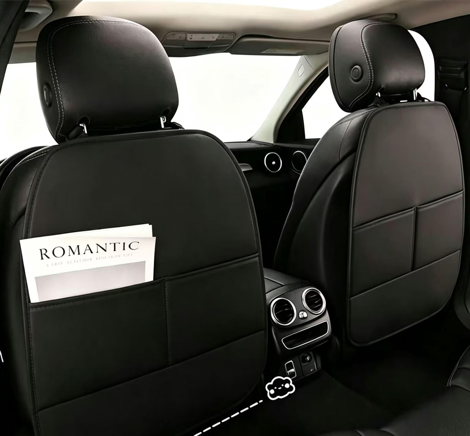 Car anti-kick mat, children's seat back anti-kick mat, solid color, no pattern, leather anti-kick mat, universal model