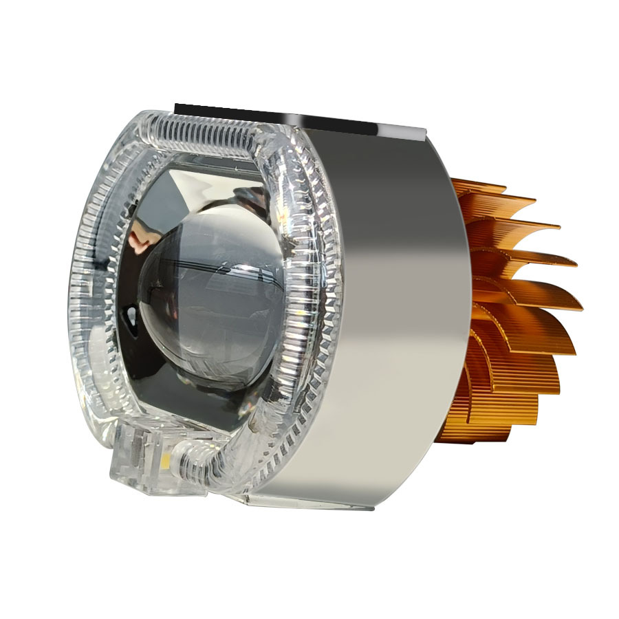 2.5寸摩托车灯泡电动车led内置大灯天使眼恶魔眼透镜远近光射灯