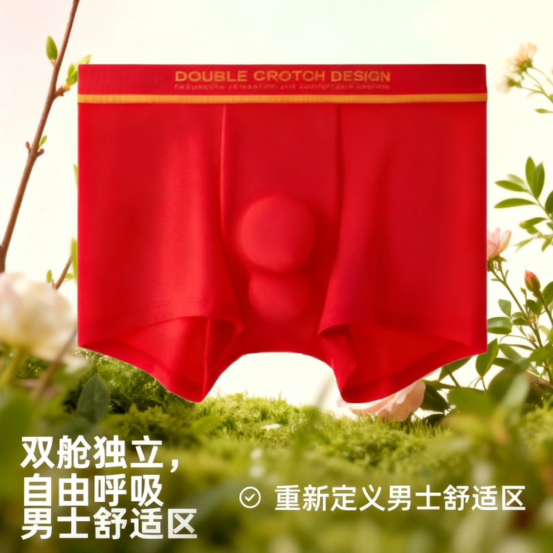 Modal Men's Underwear with Double Compartment Separation Design, Antibacterial and Breathable, Summer Zodiac Year Underwear for Men Modal Men's Underwear with Double Compartment Separation Design, Antibacterial and Breathable, Summer Zodiac Year Underwear for Men