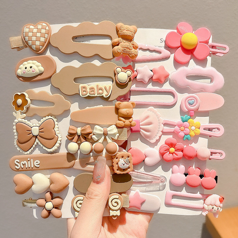 2024 nuevo clip BB de color lindo clip de cabello de boca de pato chica lateral clip de frange para niños tocado tarjeta de cabello rotura