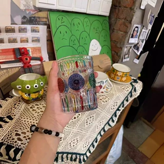 彩绘创意艺术玻璃杯高级感手工杯子轻奢款高档水杯威士忌酒杯手绘