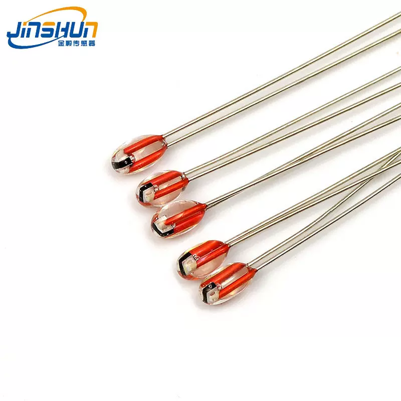 100K3950热敏电阻 NTC玻封热敏电阻 引脚长60MM负温度系数热敏