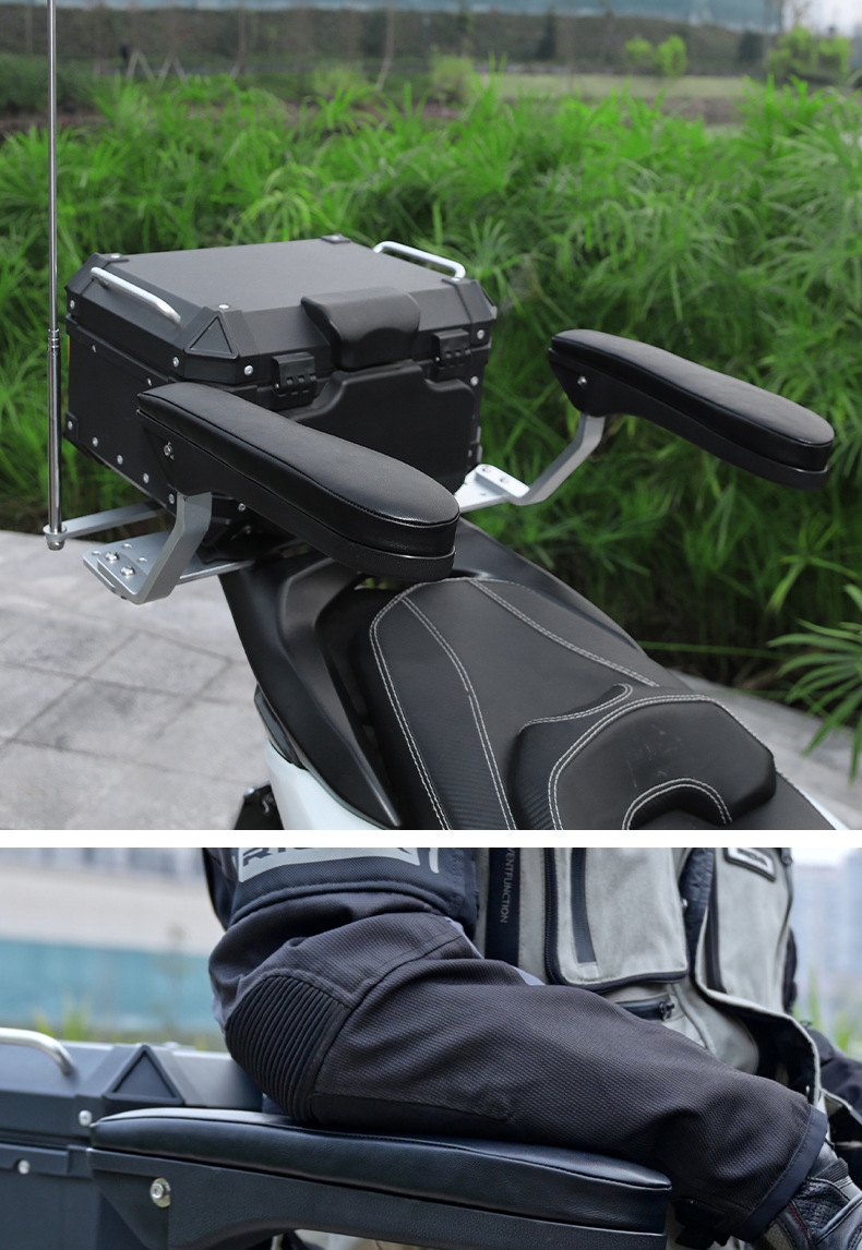 Motorcycle rear seat armrest, foldable, suitable for electric scooters and mopeds, universal modification, child safety armrest with back support