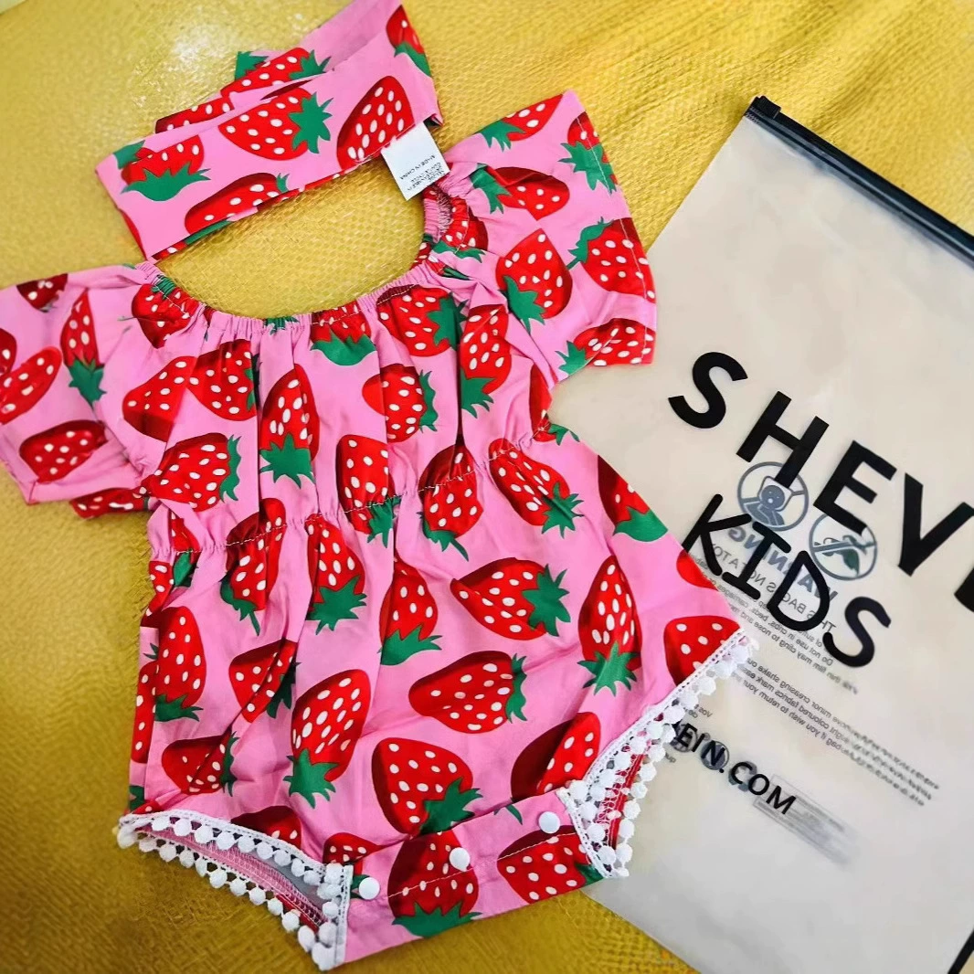 Детская одежда SHEIN, бренд Amazon для внешней торговли, кросс-бордерная, боди для малышей, цветочный мультяшный дизайн, оптом.