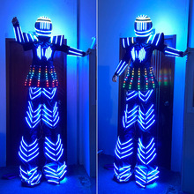 机器人酒吧夜店女款高跷服 LED发光服表演道具服节目演出服饰
