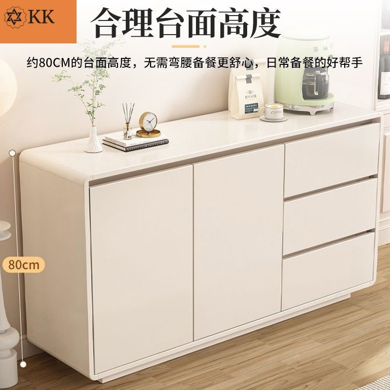 無垢材収納キャビネット壁面サイドボード一体型シンプルクリームスタイルリビングルームアーク収納収納キャビネットリビングルームマスターベッドルーム|undefined