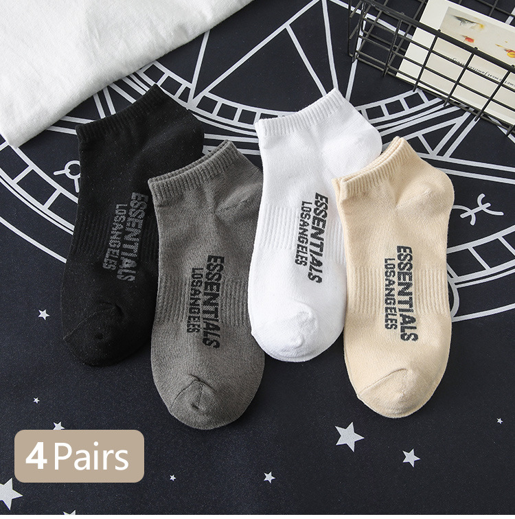 4 Pairs Men Women Hip Hop Style Low Cut Socks Cotton Skateboard Fashion Gift Socks Couple Sports Casual Breathable Socks 38-45 1 O1CN01PZ1U9g2506ePQMlcx !!1051177463 0 cib