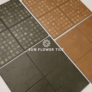 Guangdong Foshan Retro Bathroom Balcony Floor Tiles Plaid Small Tiles B&B Shop Imitation Large Particle Water-Milled Tiles