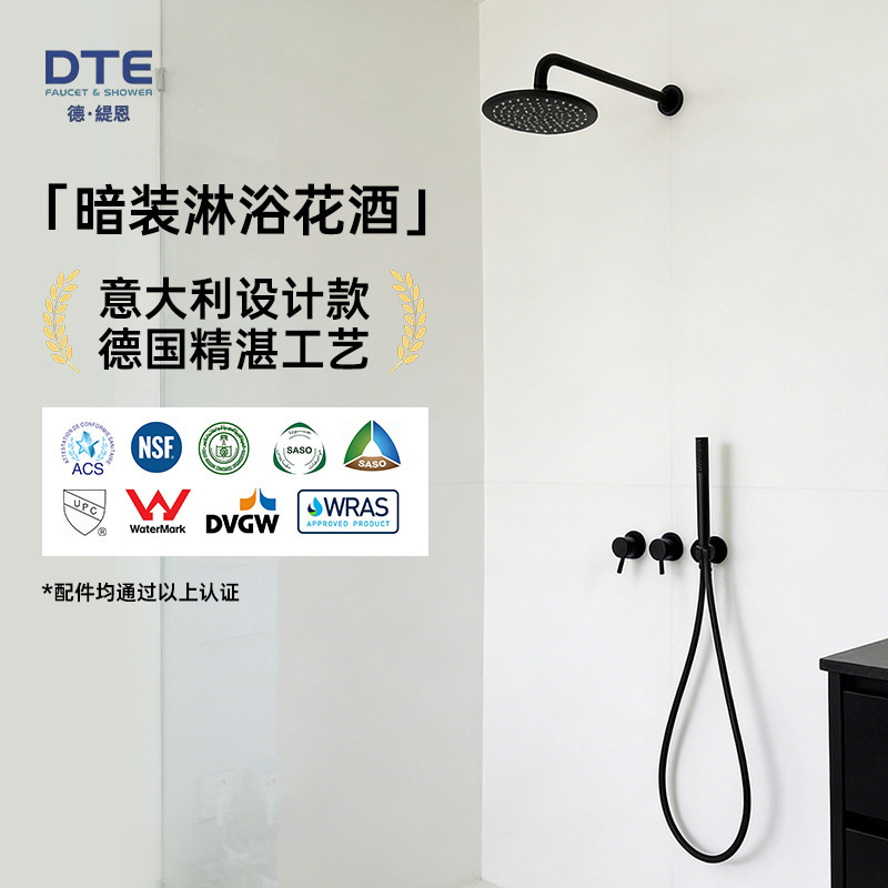 Foreign Trade Italian Concealed Wall-Mounted Showerhead, Brass Body, Hot and Cold Showerhead, Engineering Model