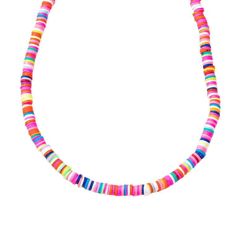 Europe and America Cross Border Internet Celebrity Bohemian Ethnic Style Colorful Polymer Clay Neckl