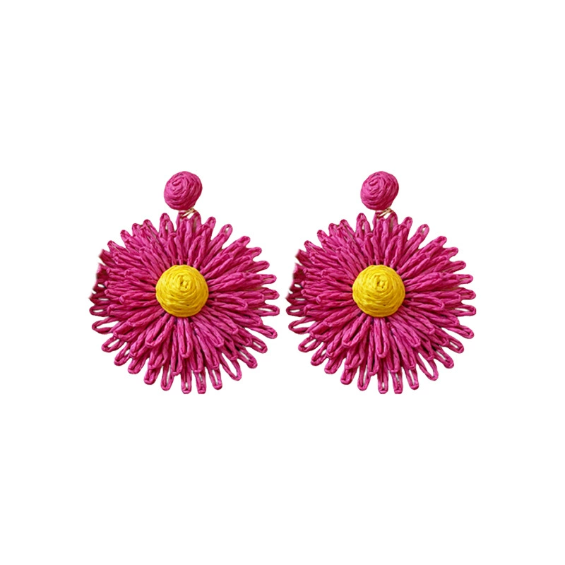 Retro fresh woven universal earrings solar-powered, boho style